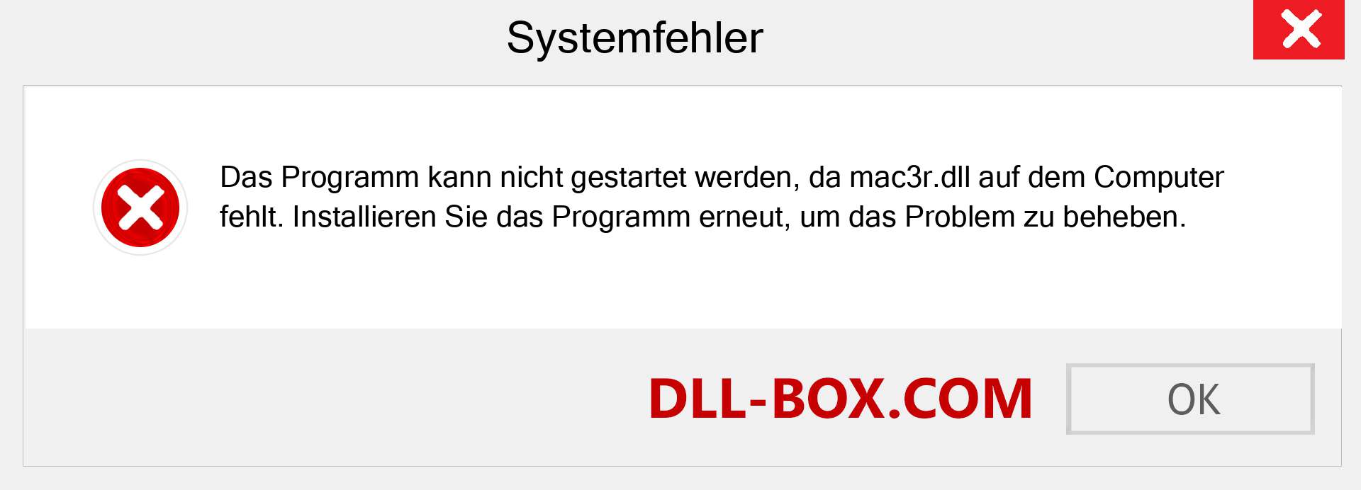 mac3r.dll-Datei fehlt?. Download für Windows 7, 8, 10 - Fix mac3r dll Missing Error unter Windows, Fotos, Bildern