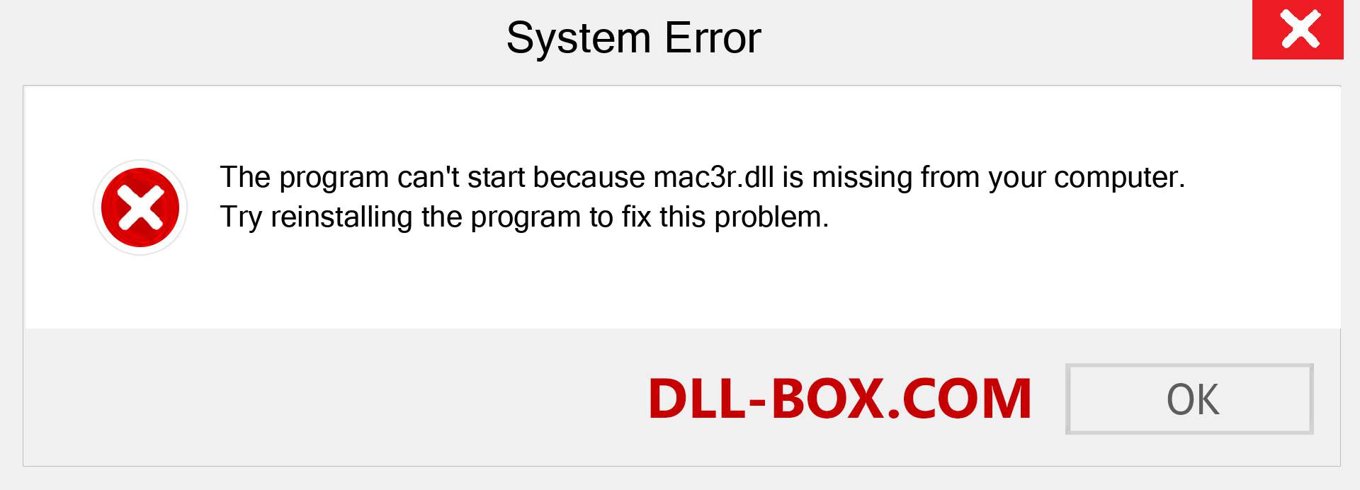  mac3r.dll file is missing?. Download for Windows 7, 8, 10 - Fix  mac3r dll Missing Error on Windows, photos, images