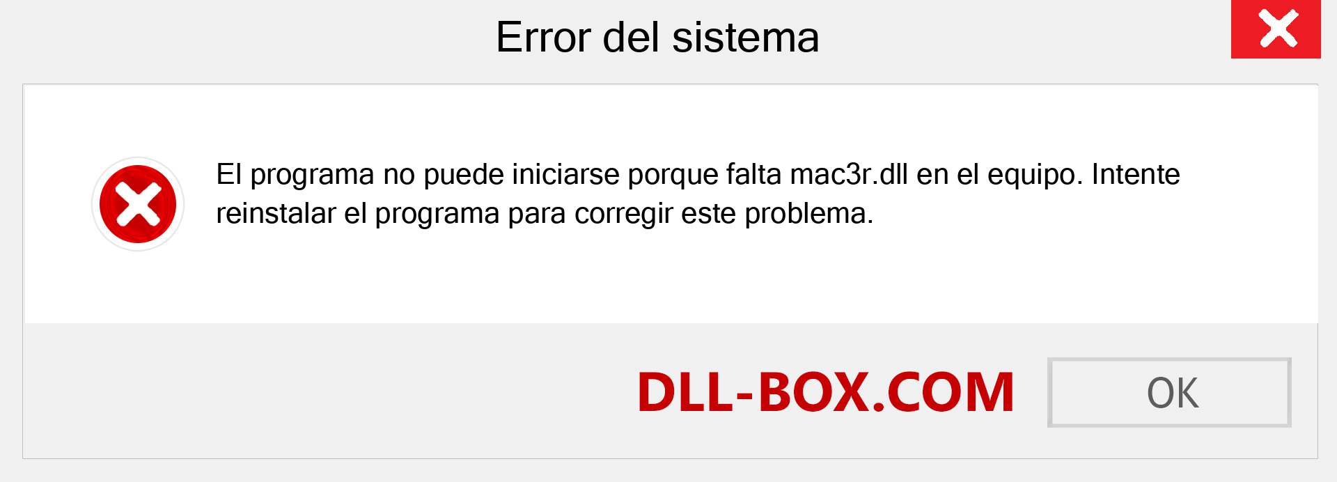 ¿Falta el archivo mac3r.dll ?. Descargar para Windows 7, 8, 10 - Corregir mac3r dll Missing Error en Windows, fotos, imágenes