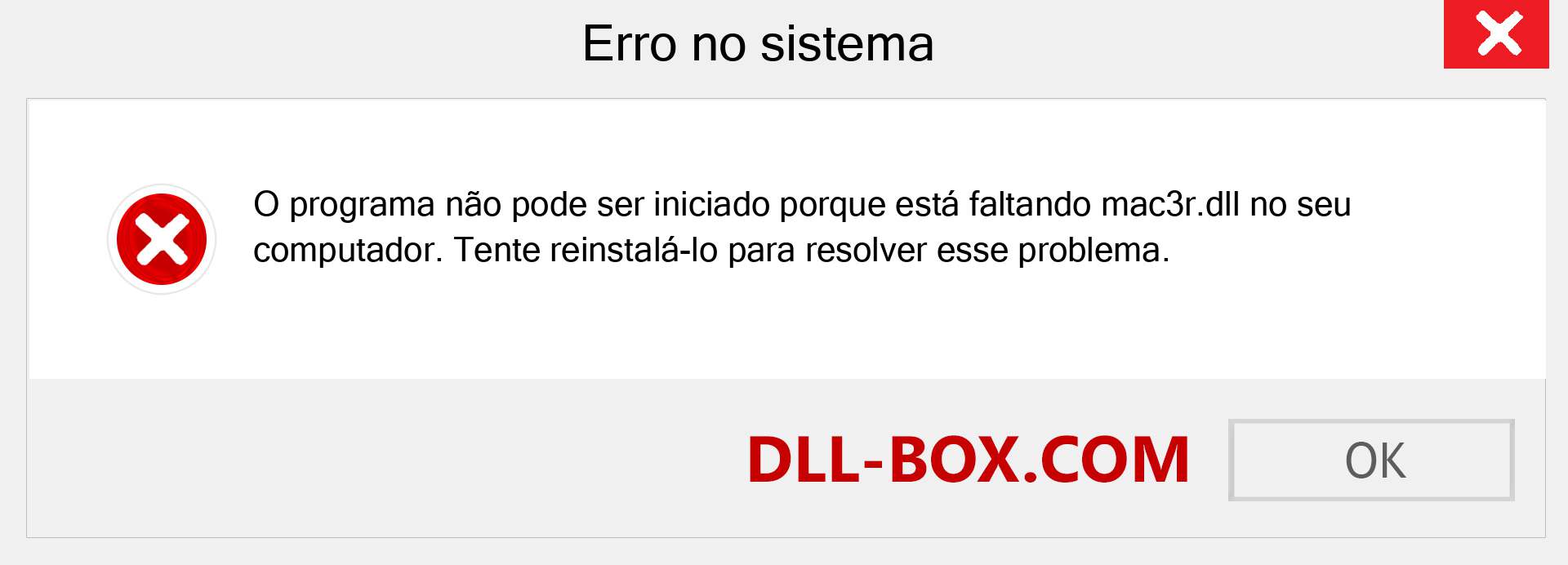 Arquivo mac3r.dll ausente ?. Download para Windows 7, 8, 10 - Correção de erro ausente mac3r dll no Windows, fotos, imagens